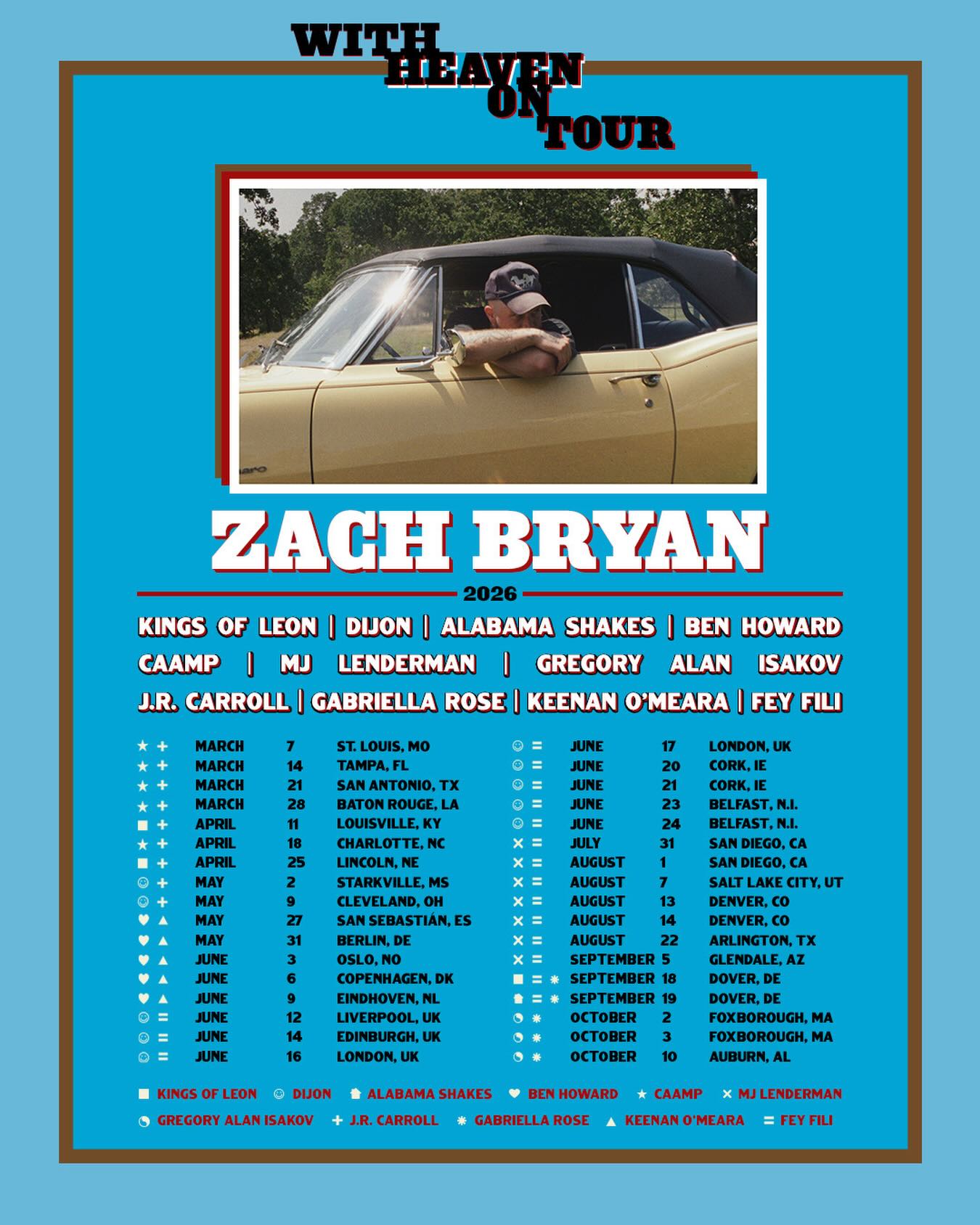 J.R. Carroll With Heaven On Tour Poster 2026